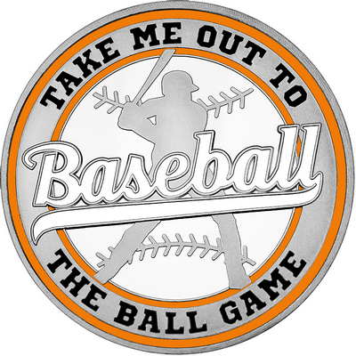 White "Baseball" with Orange Outer Circular Borders